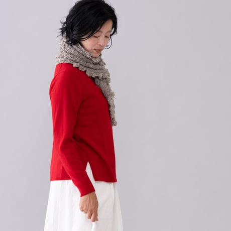 【予約販売】CA＆Co. 手編み　YAK  petit muffler（フリンジ付き）