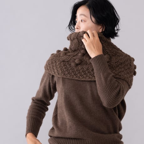 【受注生産】CA＆Co. 手編み　YAK  Bubble shoulder＆neckwarmer