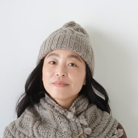 【予約販売】CA＆Co. 　手編み　YAK Diamond knit cap（折返しタイプ）