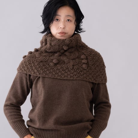 【受注生産】CA＆Co. 手編み　YAK  Bubble shoulder＆neckwarmer