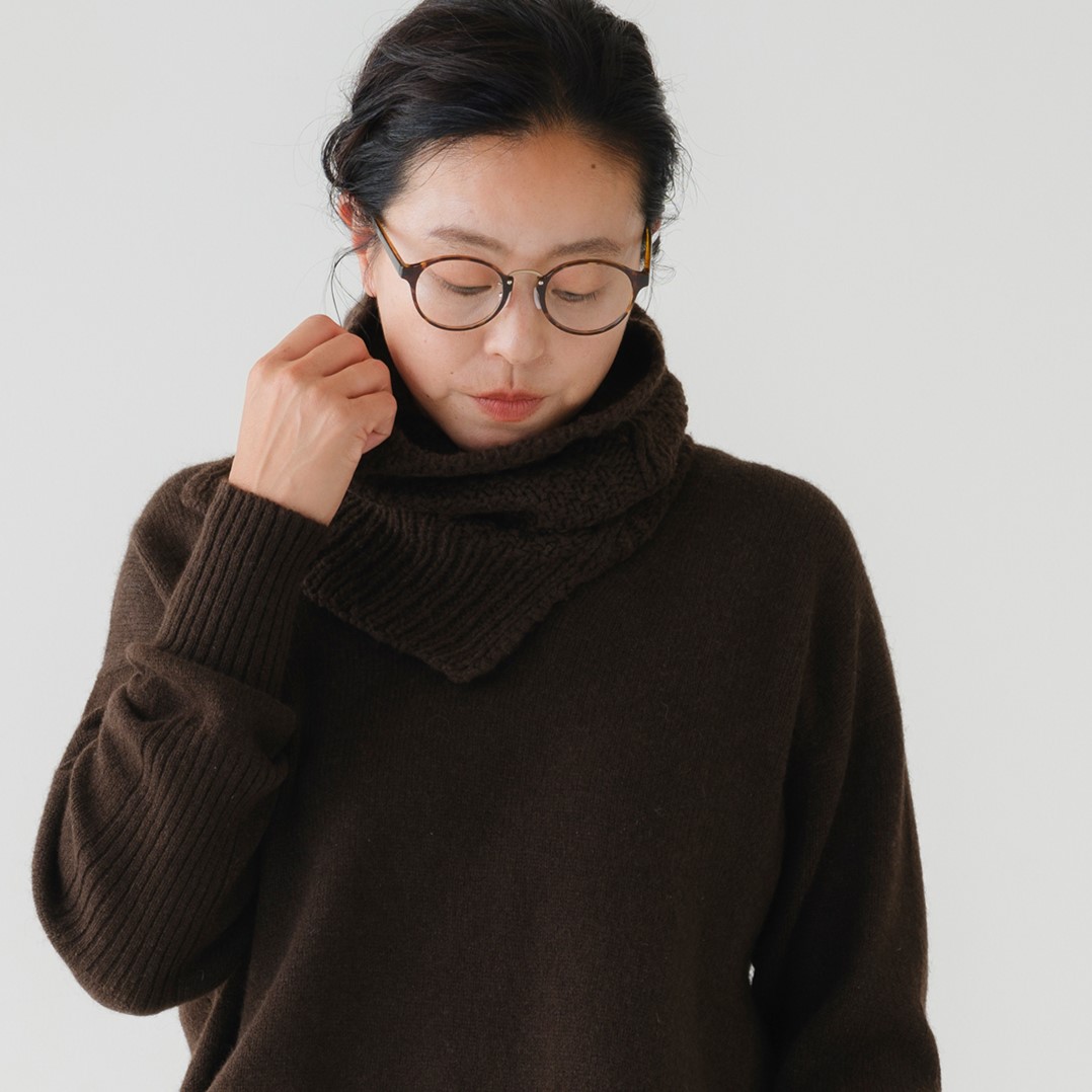 受注生産】CA＆Co. 手編み YAK 鹿の子ネックウォーマー（ジャスト
