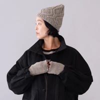 【予約販売】CA＆Co. 　手編み　YAK Diamond knit cap（折返し無しタイプ）