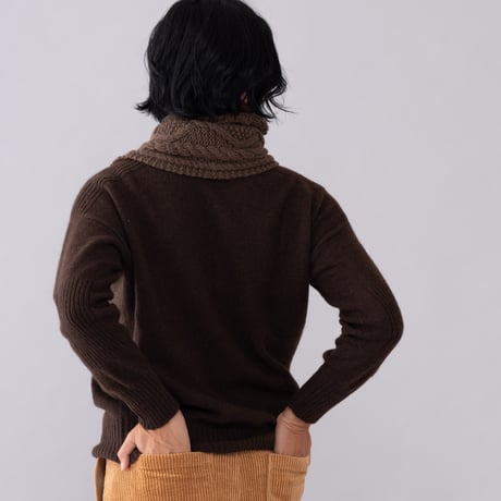 【予約販売】CA＆Co. 手編み　YAK  petit muffler（フリンジ付き）