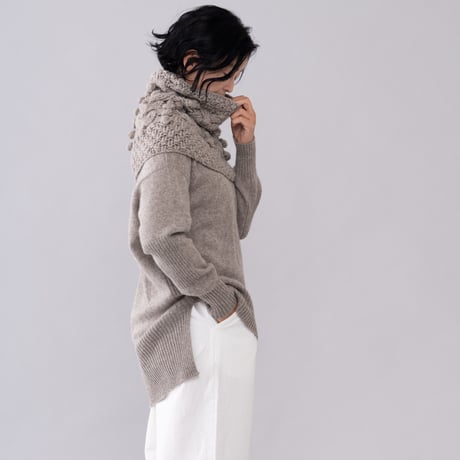 【受注生産】CA＆Co. 手編み　YAK  Bubble shoulder＆neckwarmer