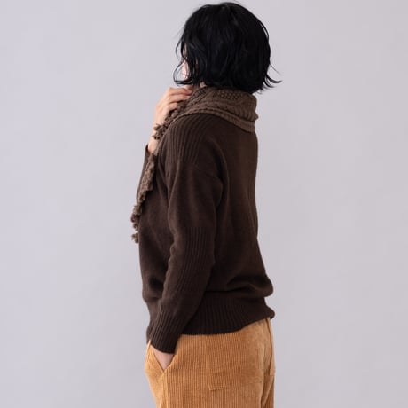 【予約販売】CA＆Co. 手編み　YAK  petit muffler（フリンジ付き）