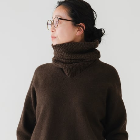 【予約販売】CA＆Co. 手編み YAK  鹿の子ネックウォーマー（ジャストタイプ）