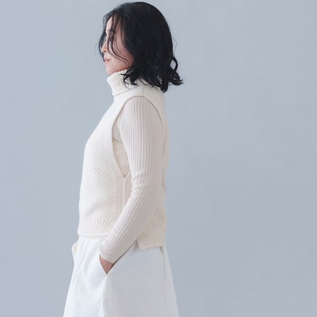 【予約販売】CA＆Co. Cashmere 鹿の子編みベスト