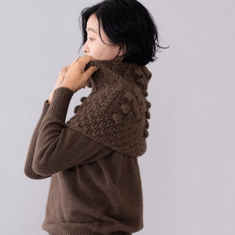 【受注生産】CA＆Co. 手編み　YAK  Bubble shoulder＆neckwarmer
