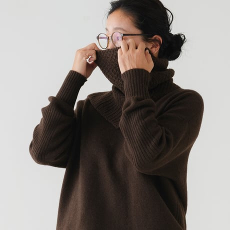 【予約販売】CA＆Co. 手編み YAK  鹿の子ネックウォーマー（ジャストタイプ）