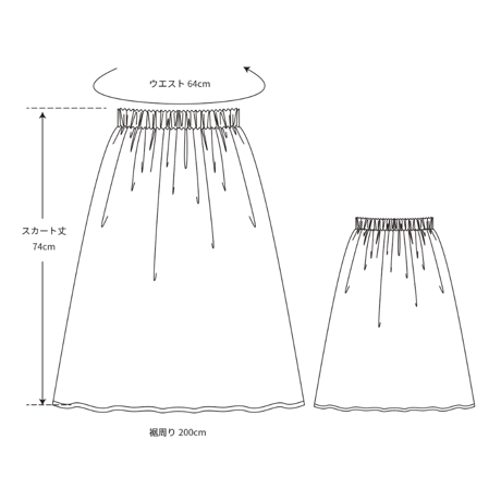 TOWN（ 縫代つきカット済型紙）／ギャザースカート