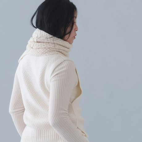 【予約販売】CA＆Co. 手編み Cashmere  鹿の子ネックウォーマー