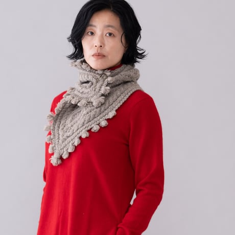 【予約販売】CA＆Co. 手編み　YAK  petit muffler（フリンジ付き）