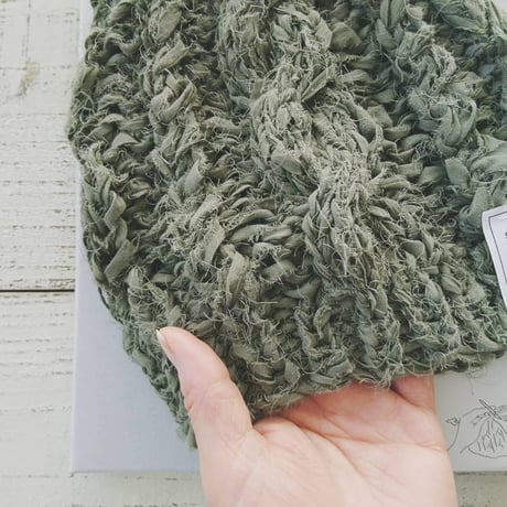 【オーダー品】Chiffon aran（コットンキャップ）  カーキ