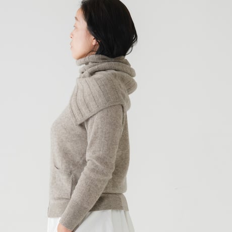 【予約販売】CA＆Co. YAK  shoulder＆neck warmer（リブ編みタイプ）