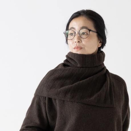 【予約販売】CA＆Co. YAK  shoulder＆neck warmer（リブ編みタイプ）