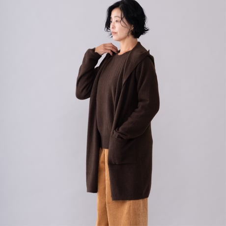 【予約販売】CA＆Co. YAK  フード付きロングカーディガン