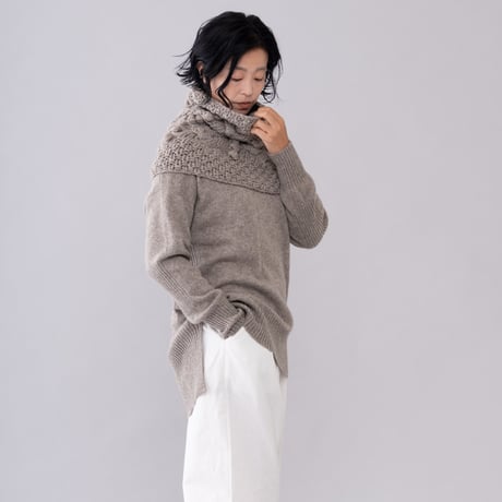 【受注生産】CA＆Co. 手編み　YAK  Bubble shoulder＆neckwarmer