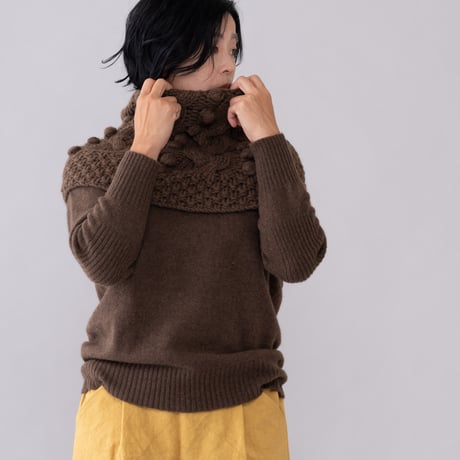 【受注生産】CA＆Co. 手編み　YAK  Bubble shoulder＆neckwarmer