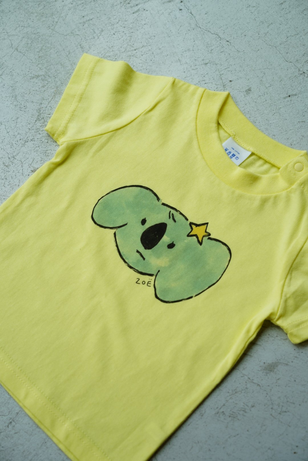 【美品】Koala Momo 長袖シャツ 絵画 アート 2025AW COLLECTION「PEACH L/S SHIRT / MINT GREEN」】 「桃」を