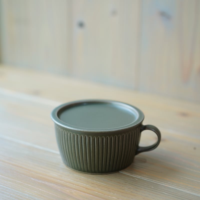 蓋付きスープカップ 筋彫り | ZOE L'Atelier de Poterie