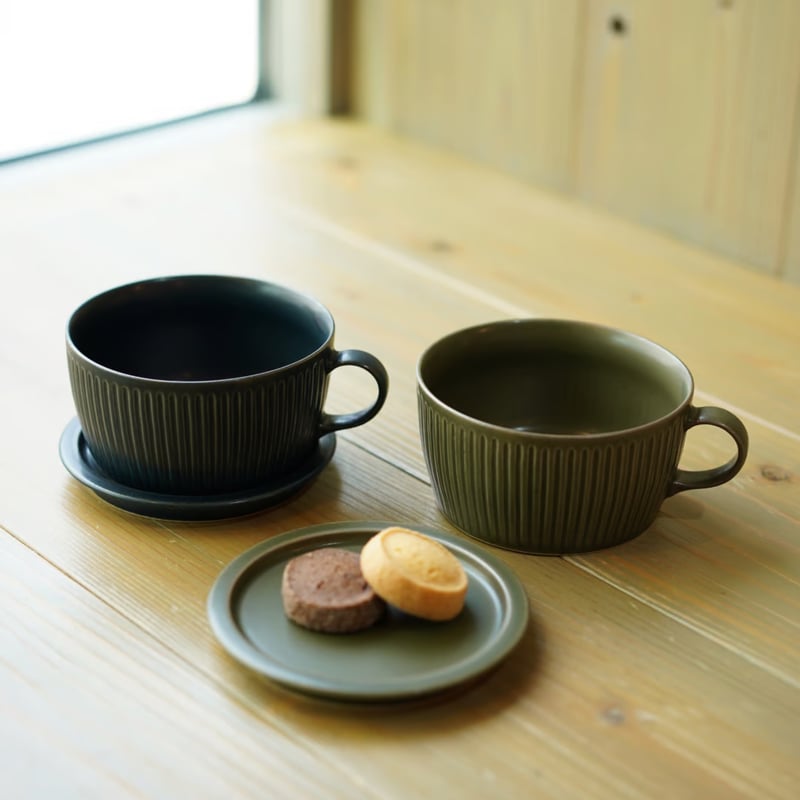蓋付きスープカップ 筋彫り | ZOE L'Atelier de Poterie