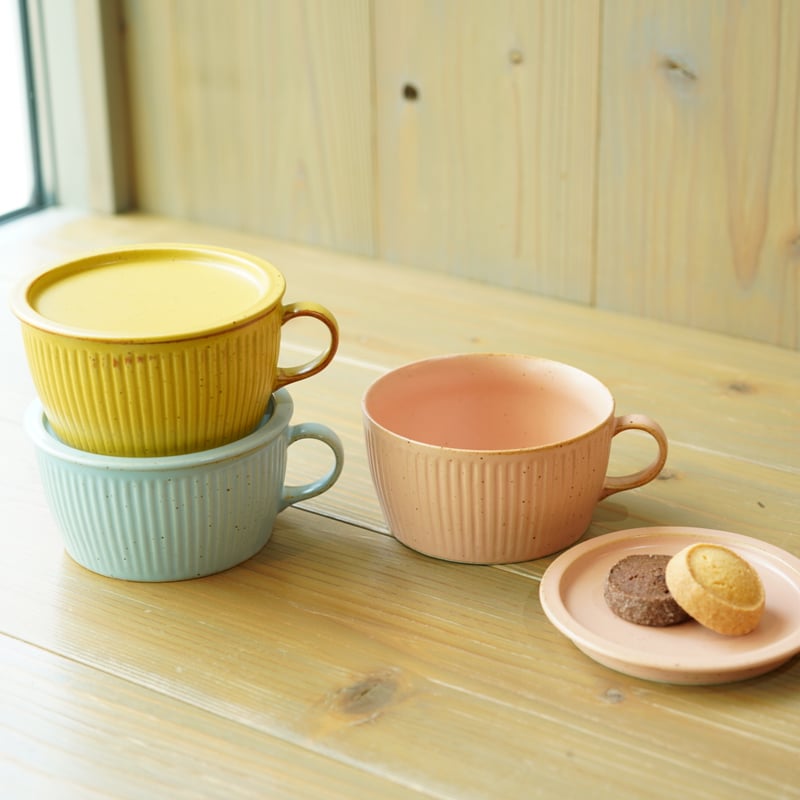 蓋付きスープカップ 筋彫り | ZOE L'Atelier de Poterie