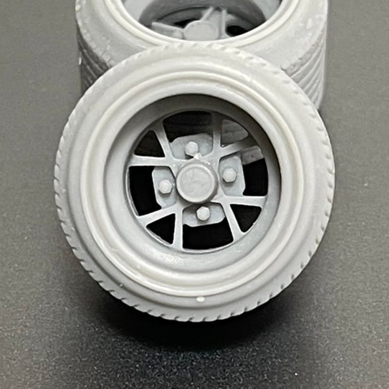 1/24スケール 13インチ ホイールBL＆引っ張りタイヤAR1セット