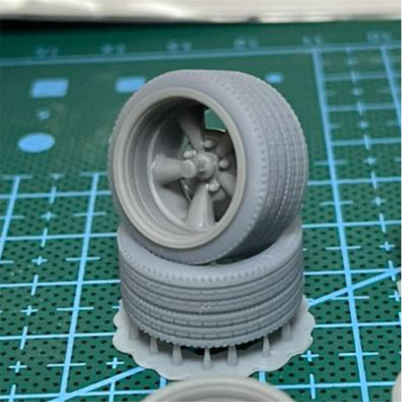 1/24スケール 13インチ薄幅ホイールK5＆タイヤ薄幅Rセット | スケール