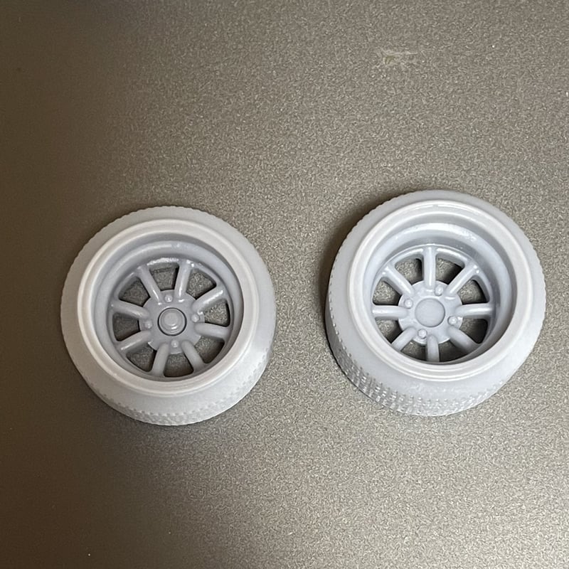 1/18スケール 14インチ ホイールRSW＆引っ張りタイヤセット（深リム