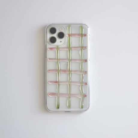 jelly check mobile case  (pink × mint)