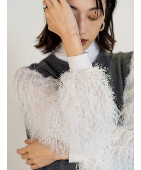 FRINGE SLEEVE H/N T