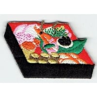 シュールな刺繍ワッペンキーホルダー(F−55おせち重)