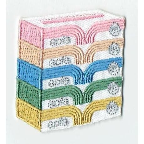 シュールな刺繍ワッペンキーホルダー(G−090箱ティッシュ)