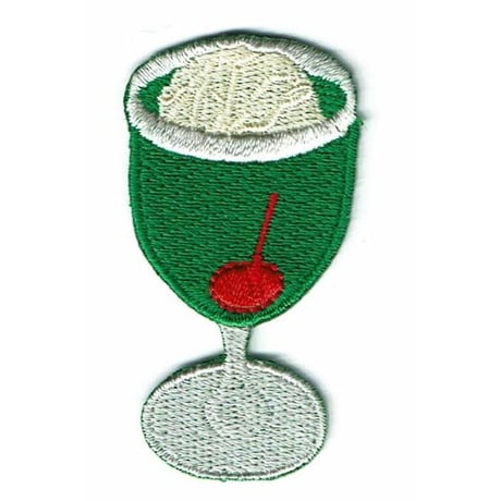 シュールな刺繍ワッペンキーホルダー(F−76メロンソーダ)