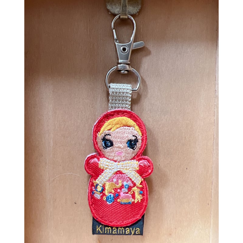 シュールな刺繍ワッペンキーホルダー(G-064おきあがりこぼし