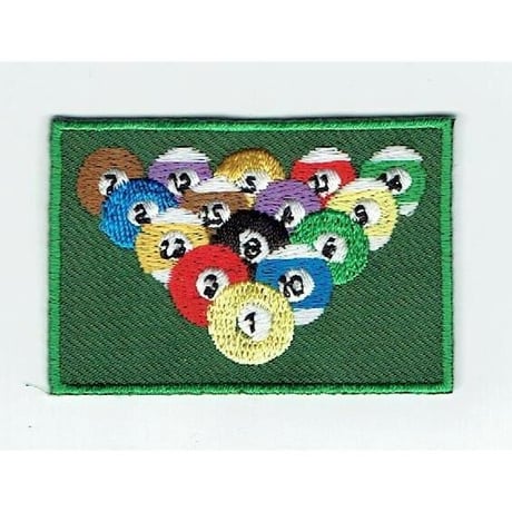 シュールな刺繍ワッペンキーホルダー(G−058ビリヤード)