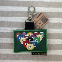 シュールな刺繍ワッペンキーホルダー(G−058ビリヤード)