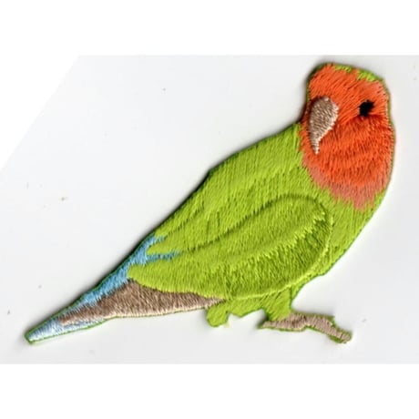シュールな刺繍ワッペンキーホルダー(A−013コザクラインコ)