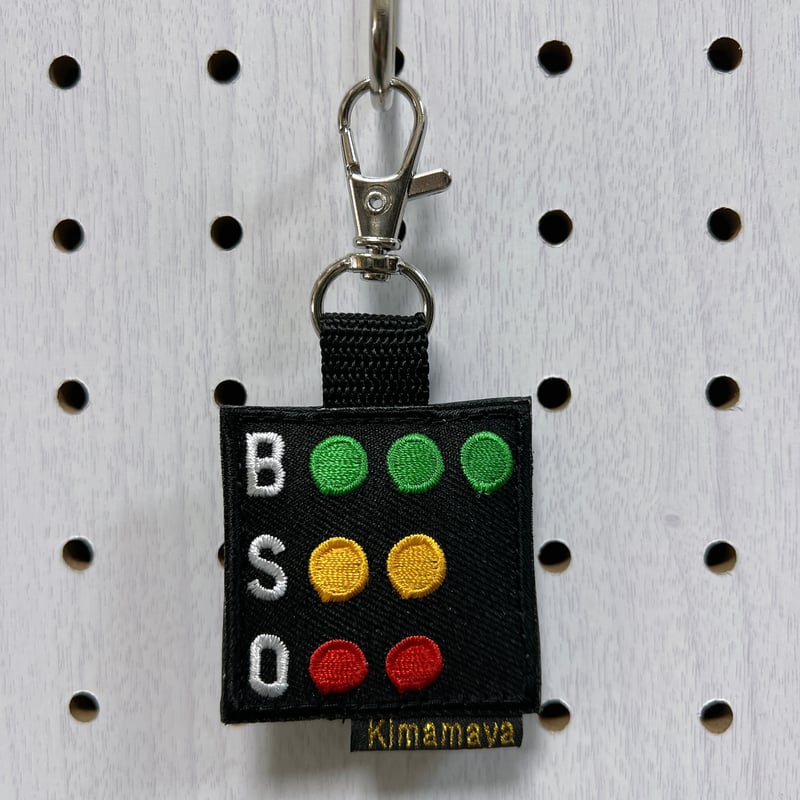 シュールな刺繍ワッペンキーホルダー(G-033ボールサイン