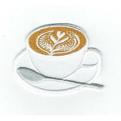 シュールな刺繍ワッペンキーホルダー(F−81カフェラテアート)