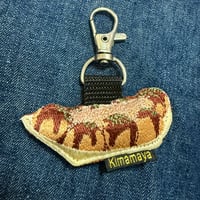 シュールな刺繍ワッペンキーホルダー(F−98たこ焼き)