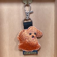 シュールな刺繍ワッペンキーホルダー(A−019トイプードル)