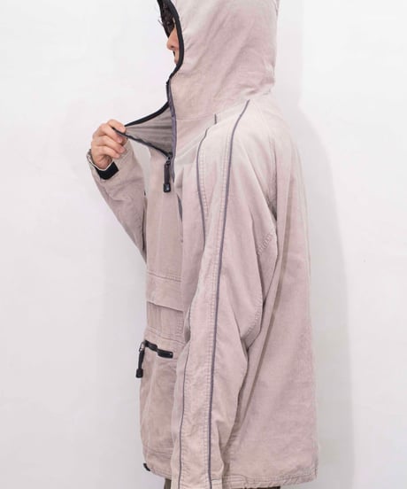 00s diagonal zip design corduroy anorak