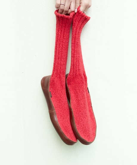 long rib knit shoes