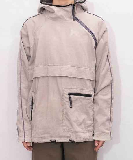 00s diagonal zip design corduroy anorak