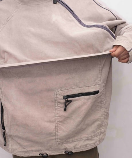 00s diagonal zip design corduroy anorak