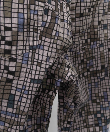 geometric crazy pattern corduroy pants
