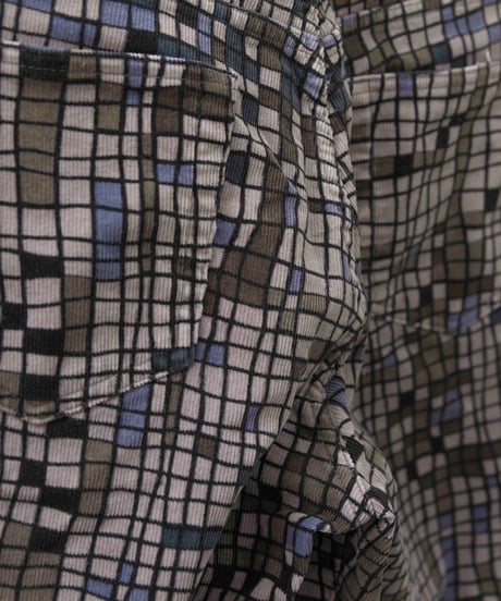 geometric crazy pattern corduroy pants