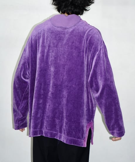 90s vtg velour pullover tops (purple)