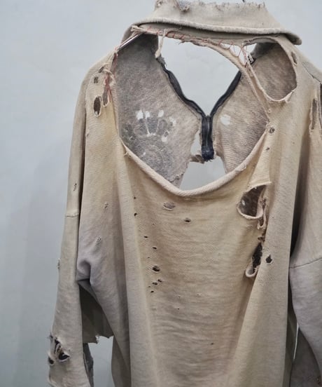 60s vtg HEILEMAN super damaged halfzip sweat